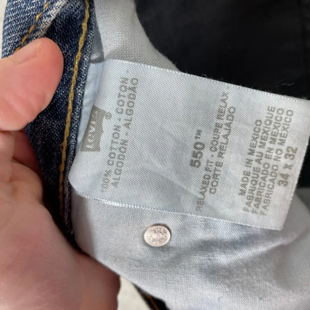 Levi's 550 Relaxed Fit Jeans Mens 34x32 Blue Denim Workwear Tapered Leg